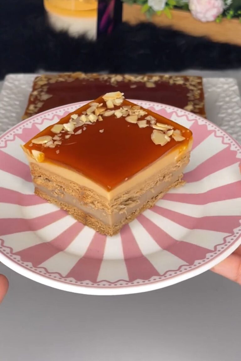 Tarta fría con caramelo